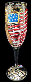 flag champagne flute